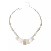 Jay King Sterling Silver White Moonstone Beaded Bib Necklace 18"